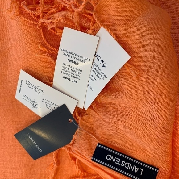 Lands End Scarf anti static color is fresh cantaloupe. One size NWT. Spring - Picture 2 of 8